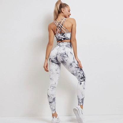 Tie-Dye Yoga Wear Women'S Sports Fitness Suit