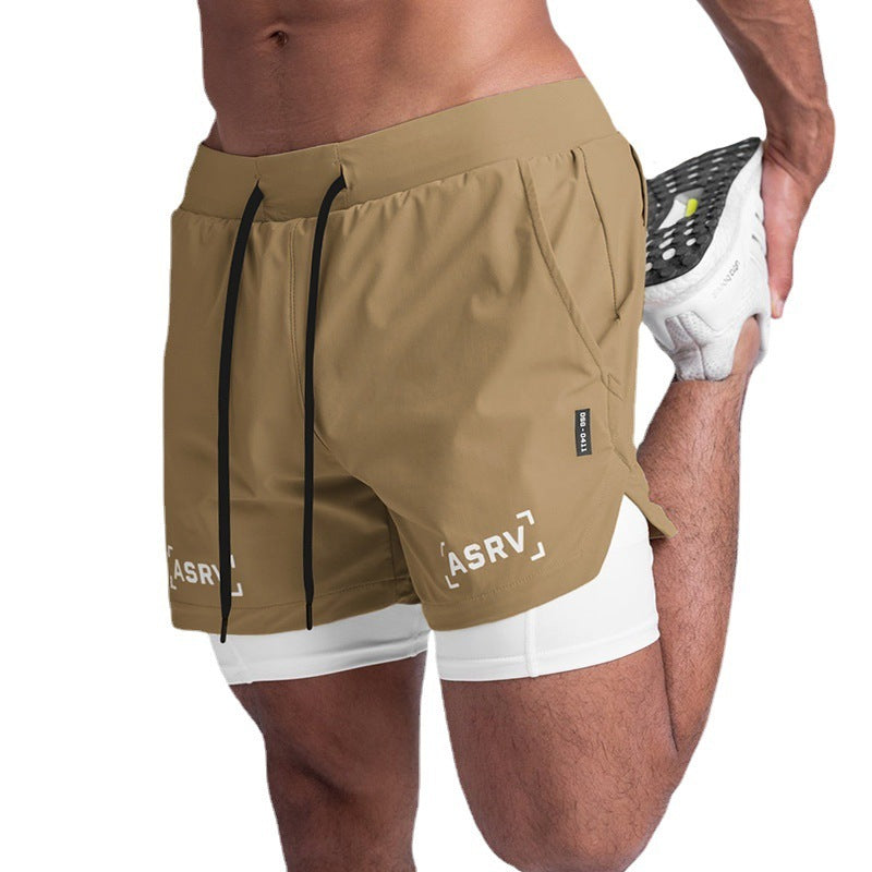 Outdoor Running Fitness Anti-exposure Double Layer Quick-drying Basketball Shorts